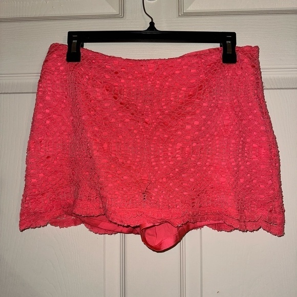 Lilly Pulitzer women’s neon pink lace skort 4 summer girly beach - Picture 2 of 12
